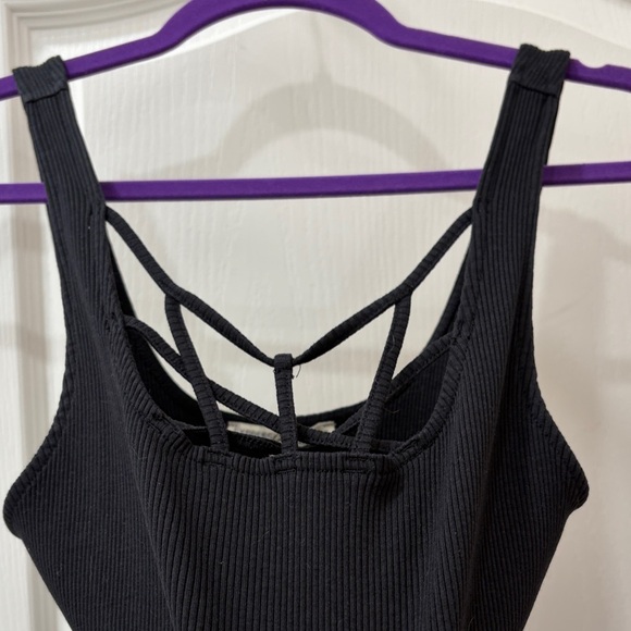 Express Black Ribbed Tank Bodysuit - Picture 1 of 5